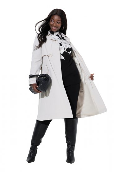 Ulla Popken 834990 Trench Taupe - Manteaux - Manteaux femme grande taille