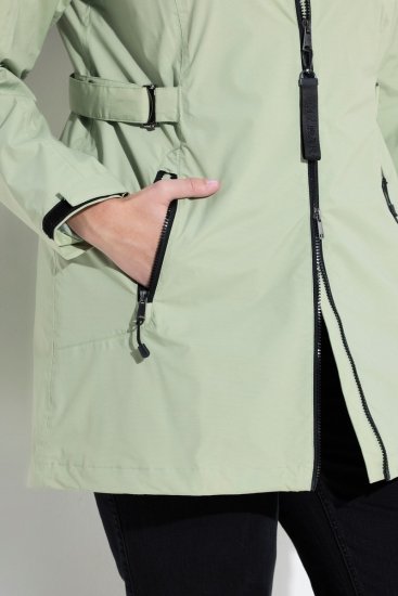 Ulla Popken 835132 Veste technique HYPRAR trapèze à capuche amovible Vert sauge clair - Vestes - Vestes femme grande taille