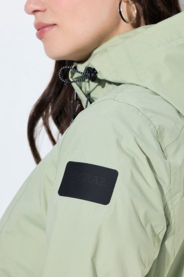 Ulla Popken 835132 Veste technique HYPRAR trapèze à capuche amovible Vert sauge clair - Vestes - Vestes femme grande taille