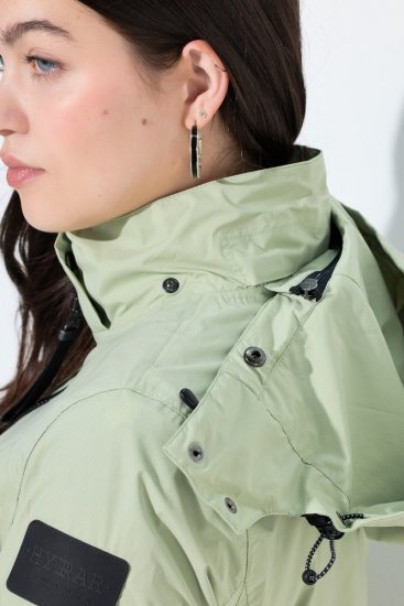 Ulla Popken 835132 Veste technique HYPRAR trapèze à capuche amovible Vert sauge clair - Vestes - Vestes femme grande taille
