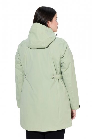 Ulla Popken 835132 Veste technique HYPRAR trapèze à capuche amovible Vert sauge clair - Vestes - Vestes femme grande taille