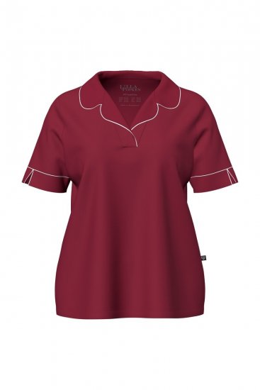 Ulla Popken 835397 Pyjama à manches courtes et col chemise Lilas - Pyjamas/vêtements de détente - 