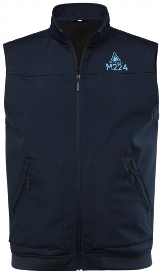 Men+ 414 Gilet softshell à col montant Bleu marine - Vestes - Vestes Homme Grandes Tailles