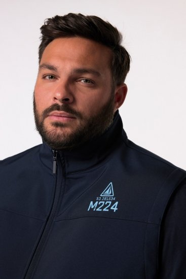 Men+ 414 Gilet softshell à col montant Bleu marine - Vestes - Vestes Homme Grandes Tailles