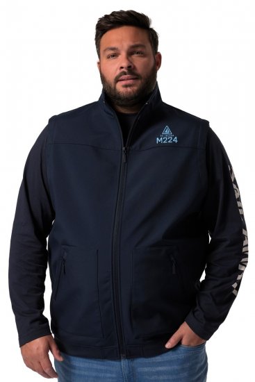 Men+ 414 Gilet softshell à col montant Bleu marine - Vestes - Vestes Homme Grandes Tailles