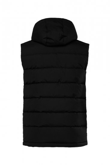 Men+ 442 Gilet matelassé à capuche et imprimé Noir - Vestes - Vestes Homme Grandes Tailles