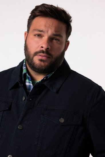Men+ 446 Veste en jean à poches poitrine Bleu marine - Vestes - Vestes Homme Grandes Tailles