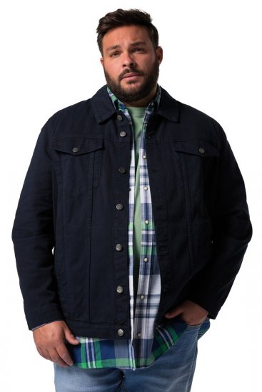 Men+ 446 Veste en jean à poches poitrine Bleu marine - Vestes - Vestes Homme Grandes Tailles