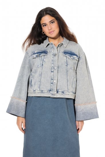 Ulla Popken 835486 Veste en jean à manches larges Bleu denim - Vestes - Vestes femme grande taille
