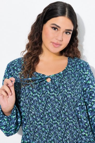 Ulla Popken 835713 Robe fleurie Bleu marine - Robes maxi - Robes maxi grande taille