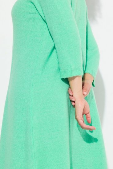 Ulla Popken 835720 Robe en maille trapèze à manches 3/4 Pétrole - Robes en maille - 
