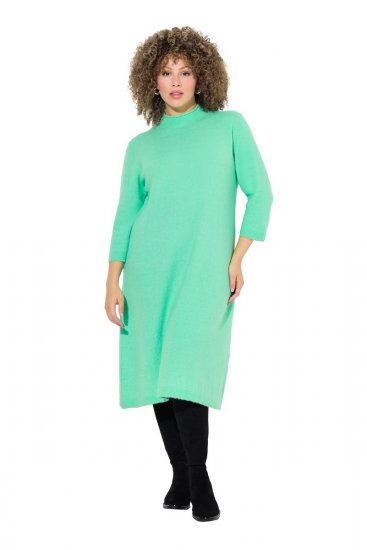 Ulla Popken 835720 Robe en maille trapèze à manches 3/4 Pétrole - Robes en maille - 