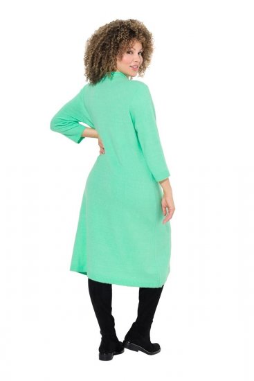 Ulla Popken 835720 Robe en maille trapèze à manches 3/4 Pétrole - Robes en maille - 