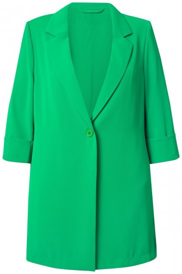 Ulla Popken 836165 Blazer long à manches 3/4 Vert - Blazers - Blazers grande taille pour femme