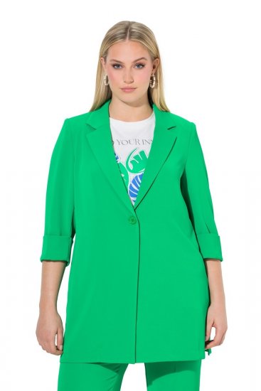 Ulla Popken 836165 Blazer long à manches 3/4 Vert - Blazers - Blazers grande taille pour femme