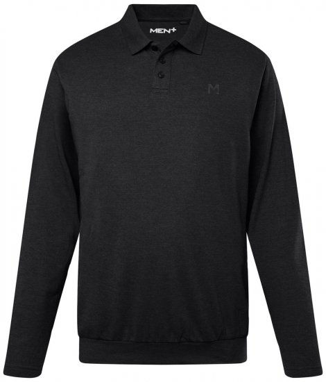 Men+ 274 Polo manches longues bellyfit Noir - Polos - Polos homme grande taille