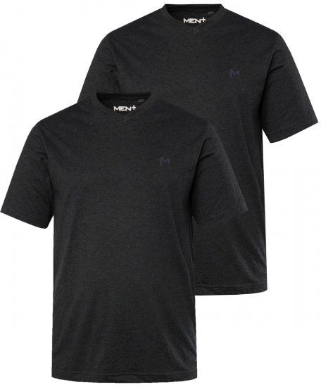 Men+ 299 T-shirt col V Noir lot de 2 - T-shirts - T-shirts Homme Grande Taille