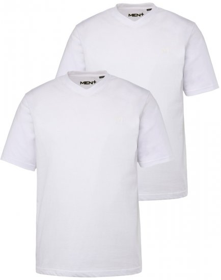 Men+ 299 T-shirt col V Blanc lot de 2 - T-shirts - T-shirts Homme Grande Taille