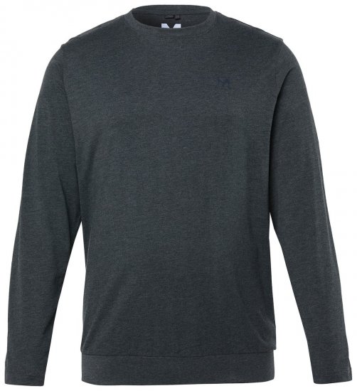 Men+ 313 T-shirt manches longues bellyfit Gris foncé chiné - T-shirts - T-shirts Homme Grande Taille
