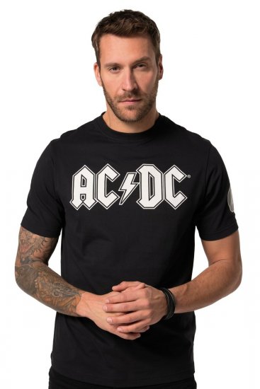 JP1880 AC/DC Classic Logo Band T-Shirt Black - T-shirts - T-shirts Homme Grande Taille