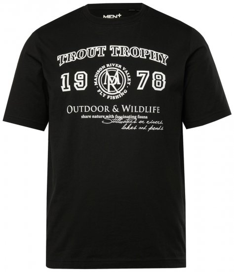 Men+ 424 T-shirt Trout Trophy Noir - T-shirts - T-shirts Homme Grande Taille