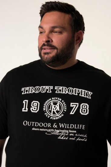 Men+ 424 T-shirt Trout Trophy Noir - T-shirts - T-shirts Homme Grande Taille