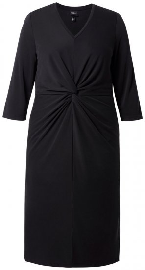 Ulla Popken 836514 Robe mi-longue à manches 3/4 Noir - Robes midi - Robes midi grande taille