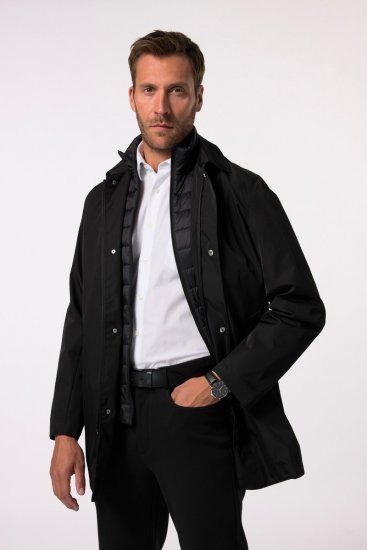 JP1880 Business Coat Zip-out Panel Black - Vestes - Vestes Homme Grandes Tailles