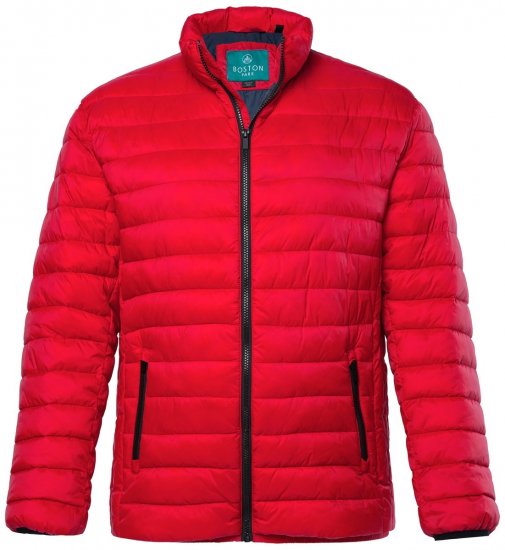 Boston Park 638 Veste matelassée bellyfit à col montant Rouge - Vestes - Vestes Homme Grandes Tailles