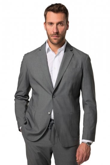 JP1880 Rimini Flexnamic Blazer en jersey rayé Gris foncé - Costumes - Costumes grandes tailles 