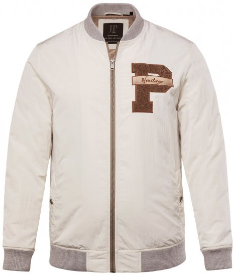 JP1880 836786 Veste college avec écusson Blanc cassé - Vestes - Vestes Homme Grandes Tailles