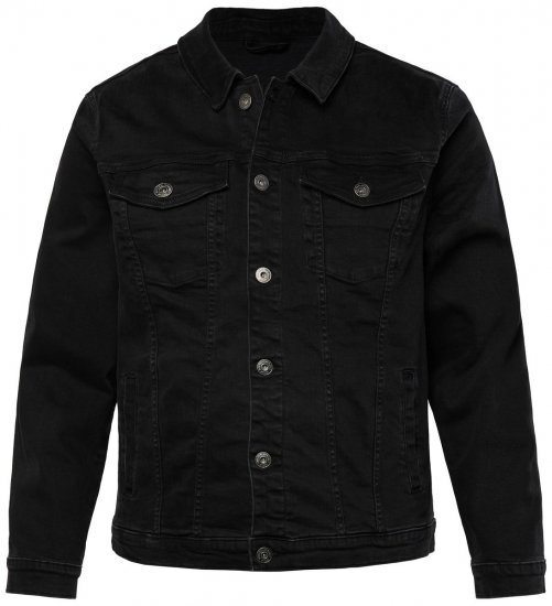 JP1880 836791 Veste en jean à quatre poches Noir - Vestes - Vestes Homme Grandes Tailles