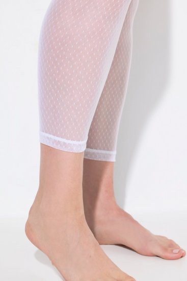 Ulla Popken 836800 Legging collant à pois Blanc - Collants & chaussettes - 