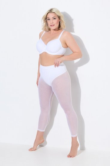 Ulla Popken 836800 Legging collant à pois Blanc - Collants & chaussettes - 