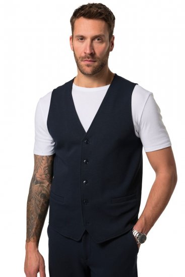 JP1880 New York Flexnamic Gilet en jersey Bleu marine - Costumes - Costumes grandes tailles 