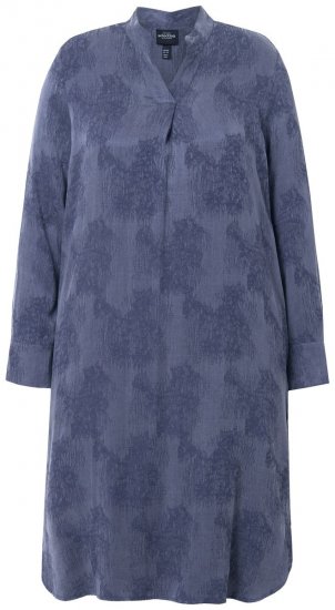 Ulla Popken 837069 Robe fleurie Bleu marine - Robes midi - Robes midi grande taille