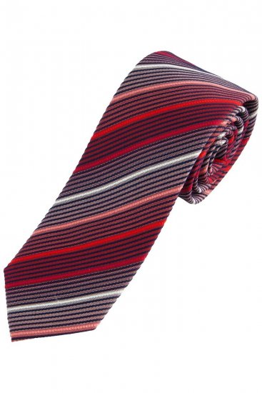 JP1880 837687 Cravate en soie rayée extra-longue Rouge - Cravates et nœuds papillon - 