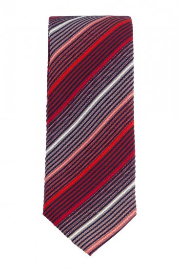 JP1880 837687 Cravate en soie rayée extra-longue Rouge - Cravates et nœuds papillon - 
