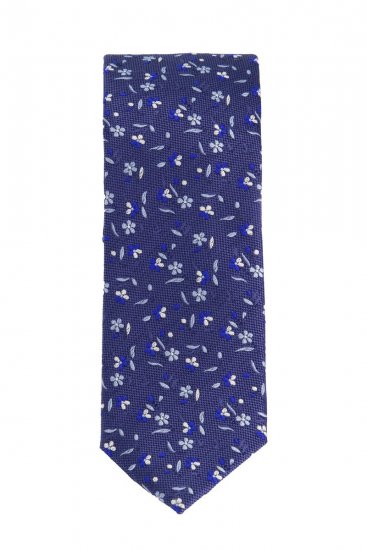 JP1880 837692 Cravate en soie à fleurs extra-longue Bleu marine - Cravates et nœuds papillon - 