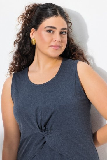 Ulla Popken 837874 Robe en jersey sans manches Bleu marine - Robes en jersey - 
