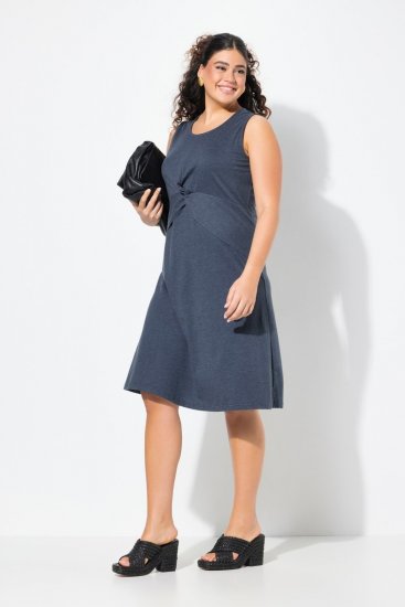 Ulla Popken 837874 Robe en jersey sans manches Bleu marine - Robes en jersey - 