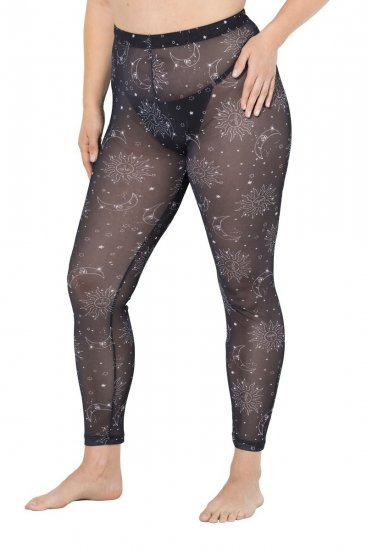 Ulla Popken 837935 Legging collant à motifs Noir - Collants & chaussettes - 