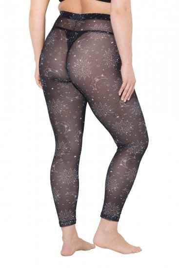 Ulla Popken 837935 Legging collant à motifs Noir - Collants & chaussettes - 
