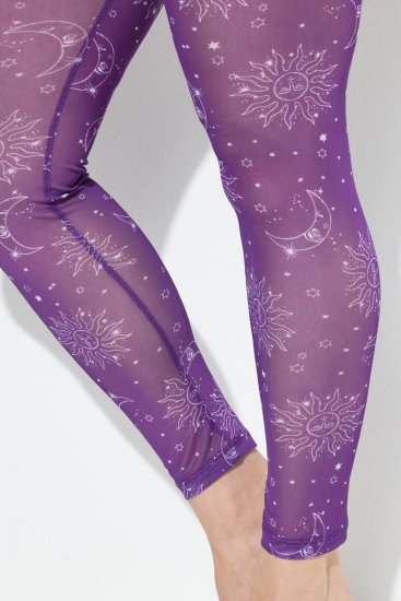 Ulla Popken 837935 Legging collant à motifs Violet - Collants & chaussettes - 