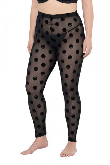 Ulla Popken 837949 Legging collant à motifs Noir - Collants & chaussettes - 