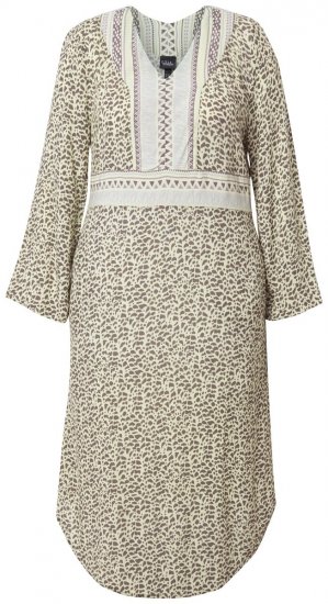 Ulla Popken 838120 Robe imprimée à col V Vert clair - Robes mini - Robes courtes grande taille