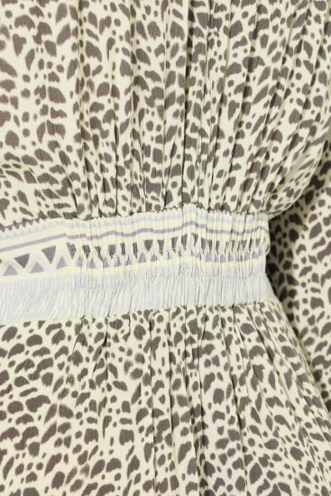 Ulla Popken 838120 Robe imprimée à col V Vert clair - Robes mini - Robes courtes grande taille