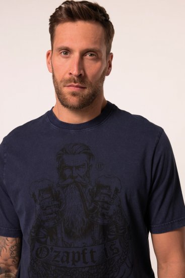 JP1880 O’zapft is! Design Vintage Look T-Shirt Navy Blue - T-shirts - T-shirts Homme Grande Taille