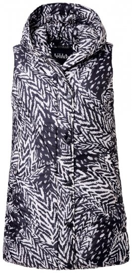 Ulla Popken 838435 Gilet long matelassé imprimé Noir - Gilets sans manches - 