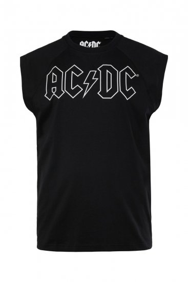 JP1880 AC/DC Classic Logo Band Tank Top Black - T-shirts - T-shirts Homme Grande Taille